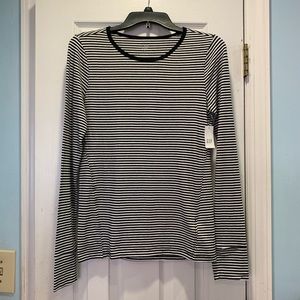 NWT Gap Long Sleeve Black and White Striped Shirt